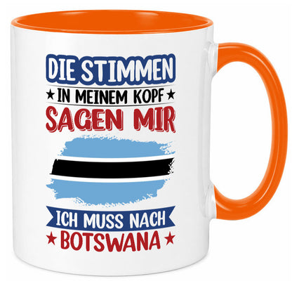 Botswana | Urlaub Stimmen in meinem Kopf Traumland Geschenkidee Humor Tasse