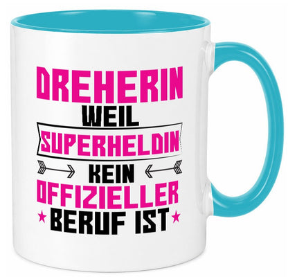 Superheldin Dreherin | Fräser Dreher Humor Geschenkidee Tasse
