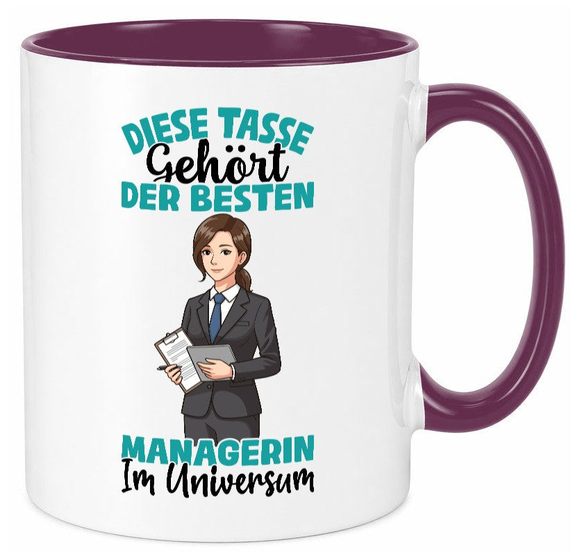 Im Universum: Managerin | Management Geschenkidee Humor Tasse
