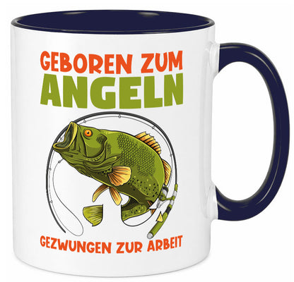 Geboren zum Angeln | Angler Tasse Fischer Spruch Humor Geschenkidee