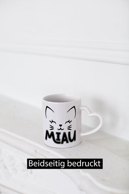Miau | Katze Katzenliebhaber Cat Geschenkidee Tierliebhaber Humor Tasse