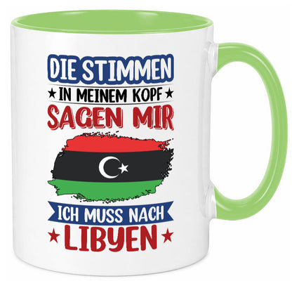 Libyen | Urlaub Stimmen in meinem Kopf Traumland Geschenkidee Humor Tasse