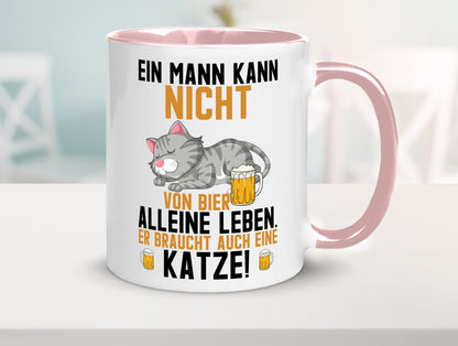 Von Bier leben | Mann braucht eine Katze Katzenliebhaber Geschenk Tierliebhaber