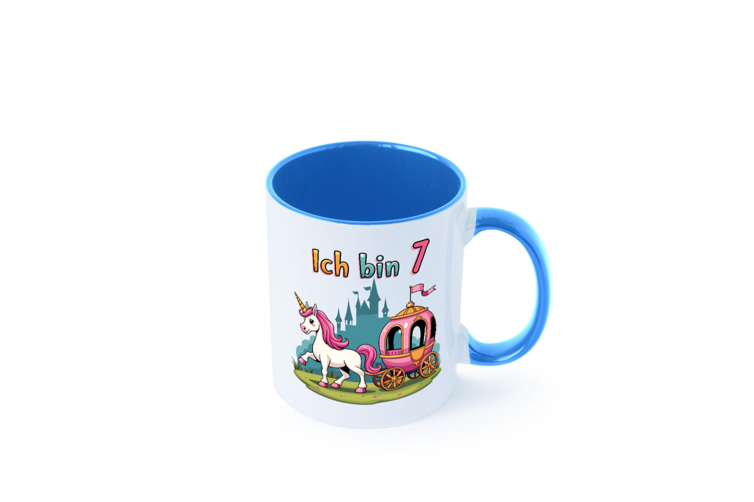 7. Geburtstag | Prinzessin in Kutsche Einhorn lustiger Spruch Geschenk