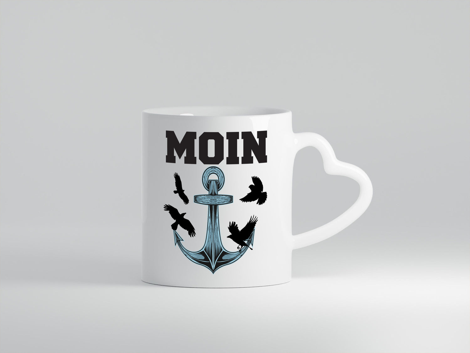 Moin | Norddeutscher Tasse Nordlicht Anker Motiv lustig Humor Geschenkidee