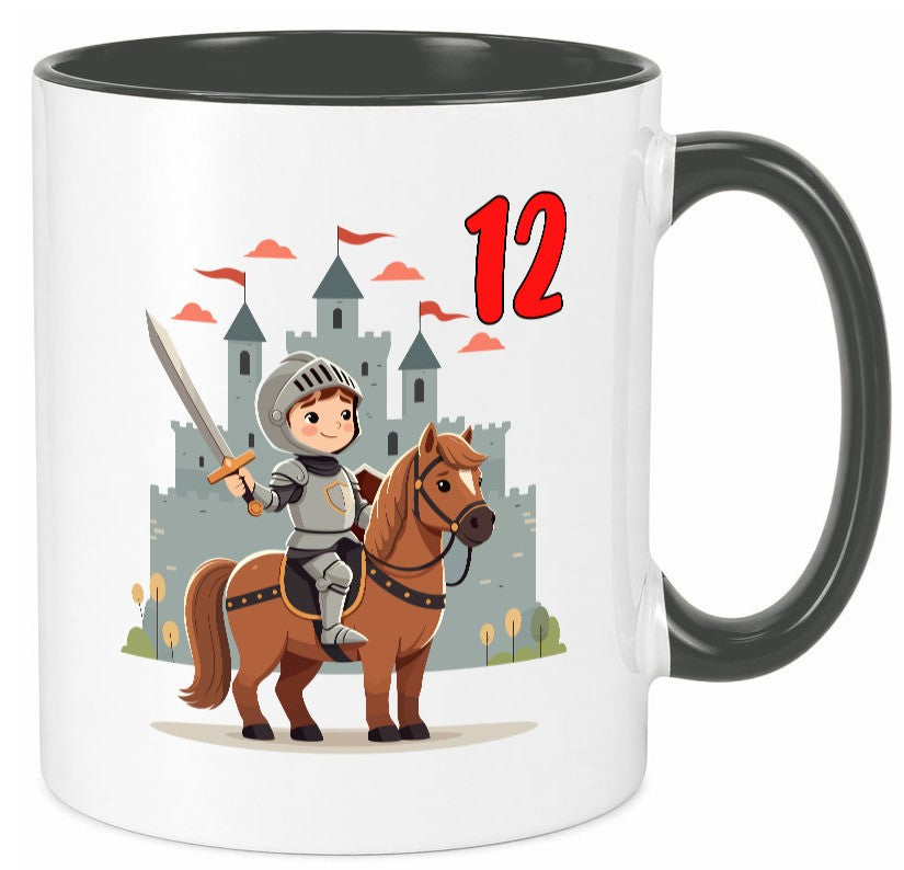 12. Geburtstag | 12 Jahre Ritter Junge Schloss lustiger Spruch Geschenk Tasse