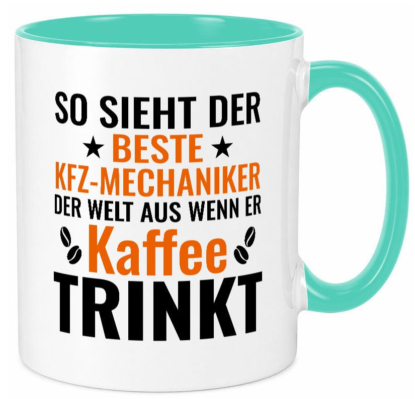 Kaffee trinkt: KFZ-Mechaniker | Werkstatt Mechaniker lustig Humor Geschenkidee Tasse