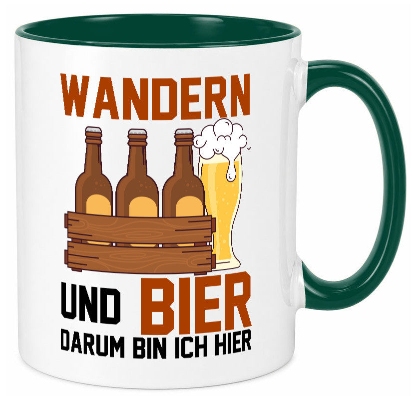 Wandern und Bier darum bin ich hier | Bierkasten lustiger Spruch Geschenk Humor