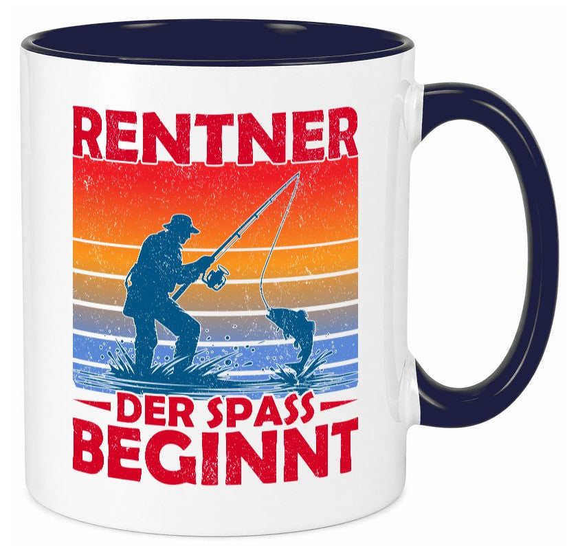 Rentner der spaß beginnt | Ruhestand Angler Angeln lustig Jubiläum Geschenk Tasse