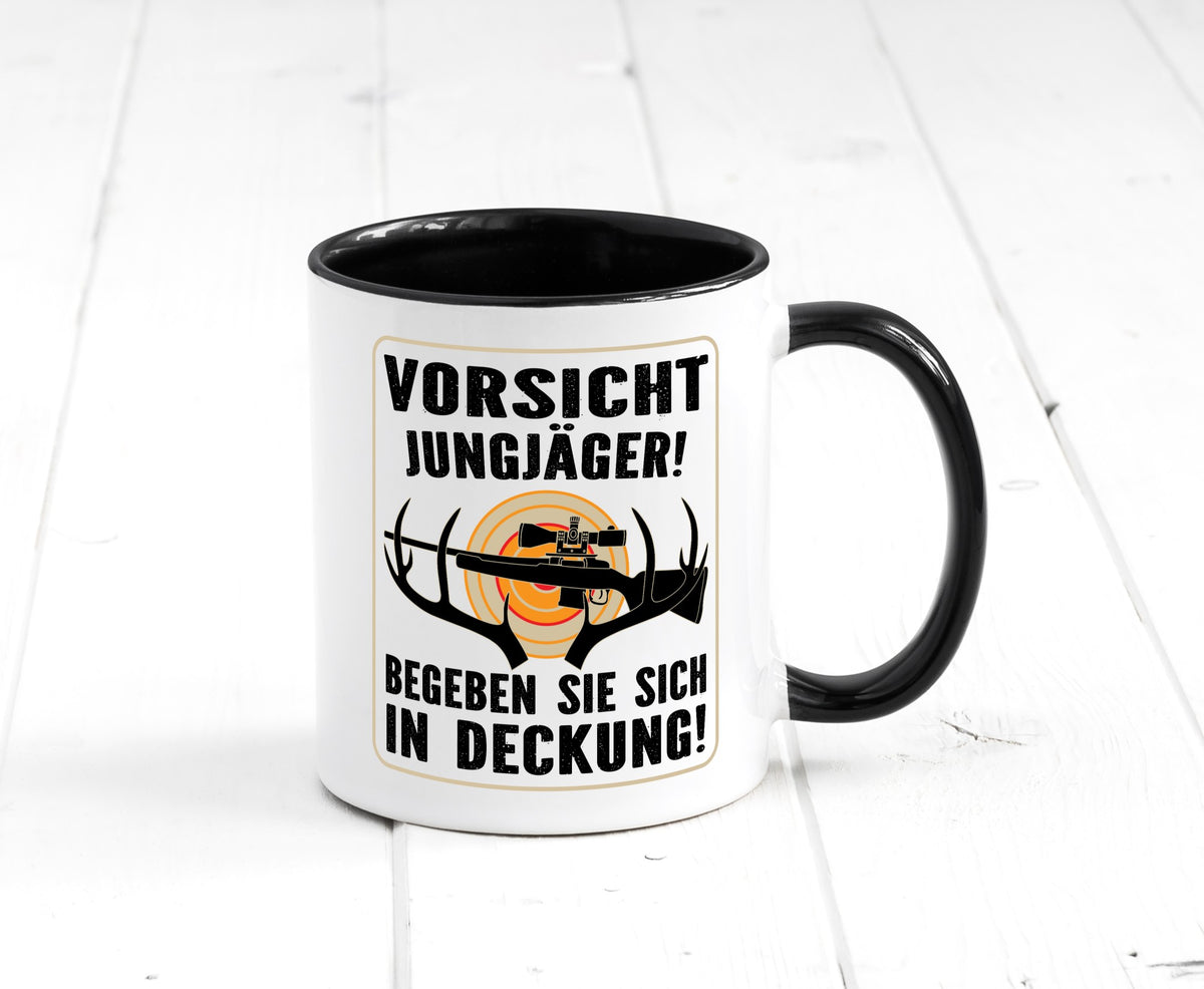 Votsicht Jungjäger | In Deckung Neuling beim Jagen lustig Humor Geschenkidee Tasse