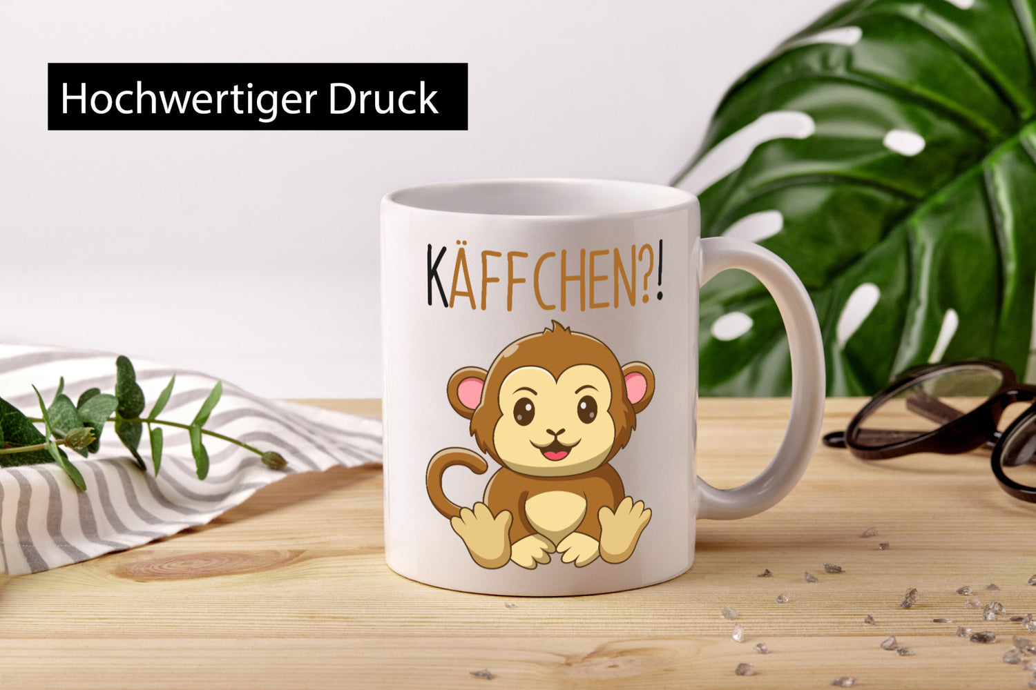 Käffchen? | süßer Affe Frauen Becher niedlich Humor Geschenkidee Tasse