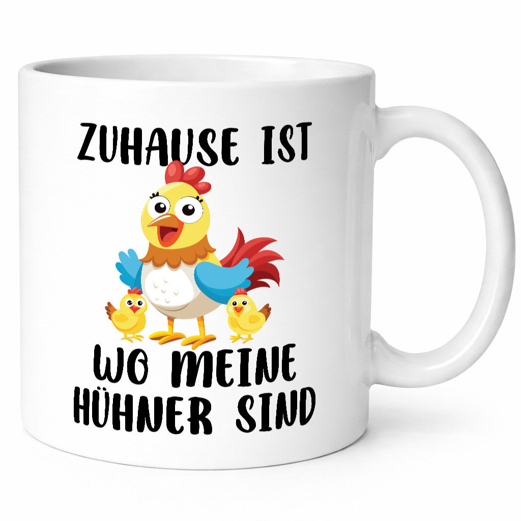 Zuhause ist wo meine Hühner Kacken | Flüsterer Humor Geschenkidee Tasse
