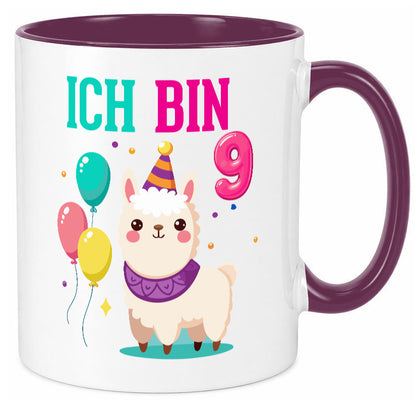 9. Geburtstag | 9 Jahre Lama Alpaka Humor Geschenkidee Tasse