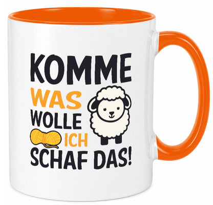 Komme was wolle, ich schaf das | Wolle Humor Geschenkidee Tasse