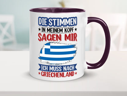 Griechenland | Urlaub Stimmen in meinem Kopf Traumland Humor Geschenkidee Tasse