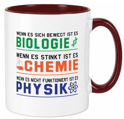 Biologie, Chemie, Physik | Reagenzglas lustig Humor Geschenkidee Geschenk Tasse