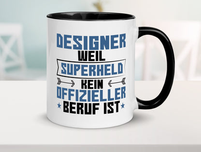 Superheld Designer Beruf | Mode Geschenk Arbeit Kollegen Büro lustiger Spruch Tasse