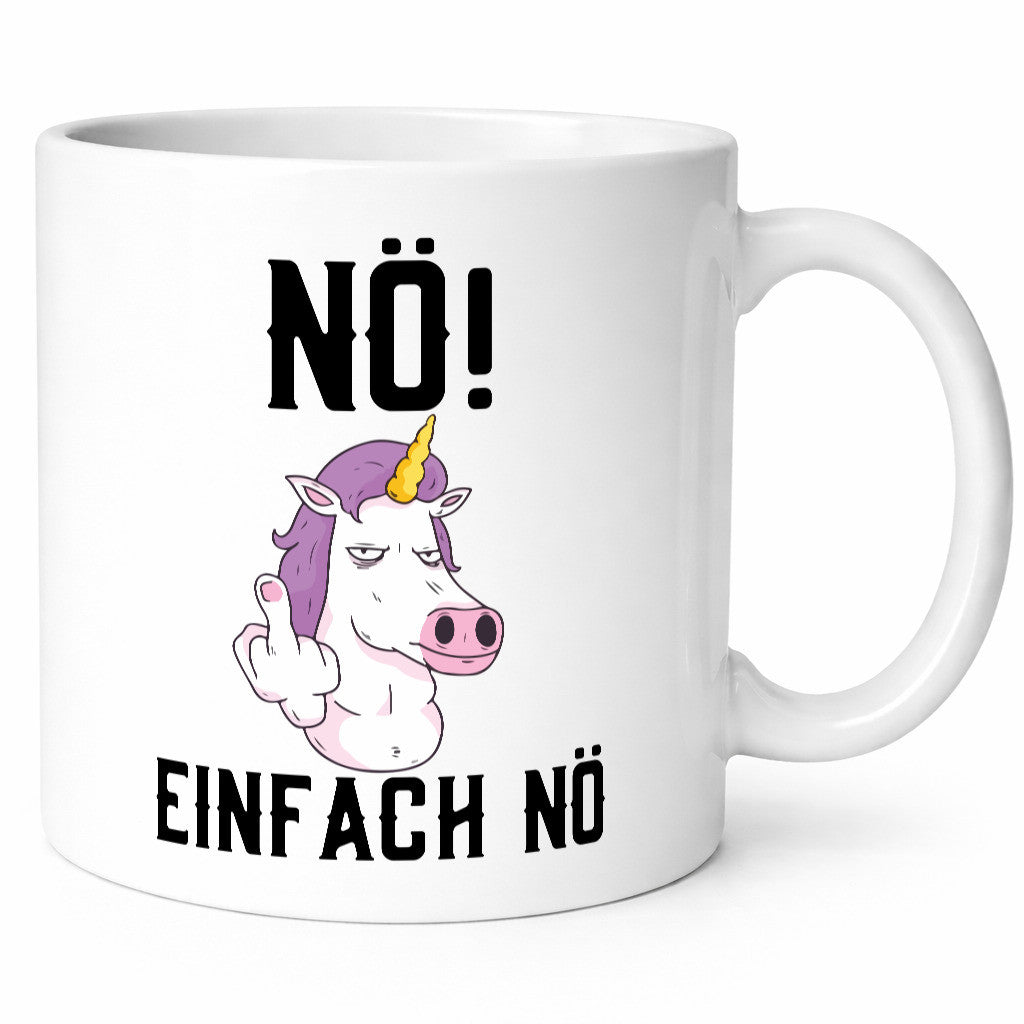 Einfach Nö | Keinen Bock Einhorn Mittelfinger Comic Geschenkidee Humor Tasse