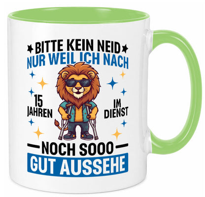 15 Jahre im Dienst | Arbeitsjubiläum Arbeit lustig Kollegen Büro Geschenk Tasse