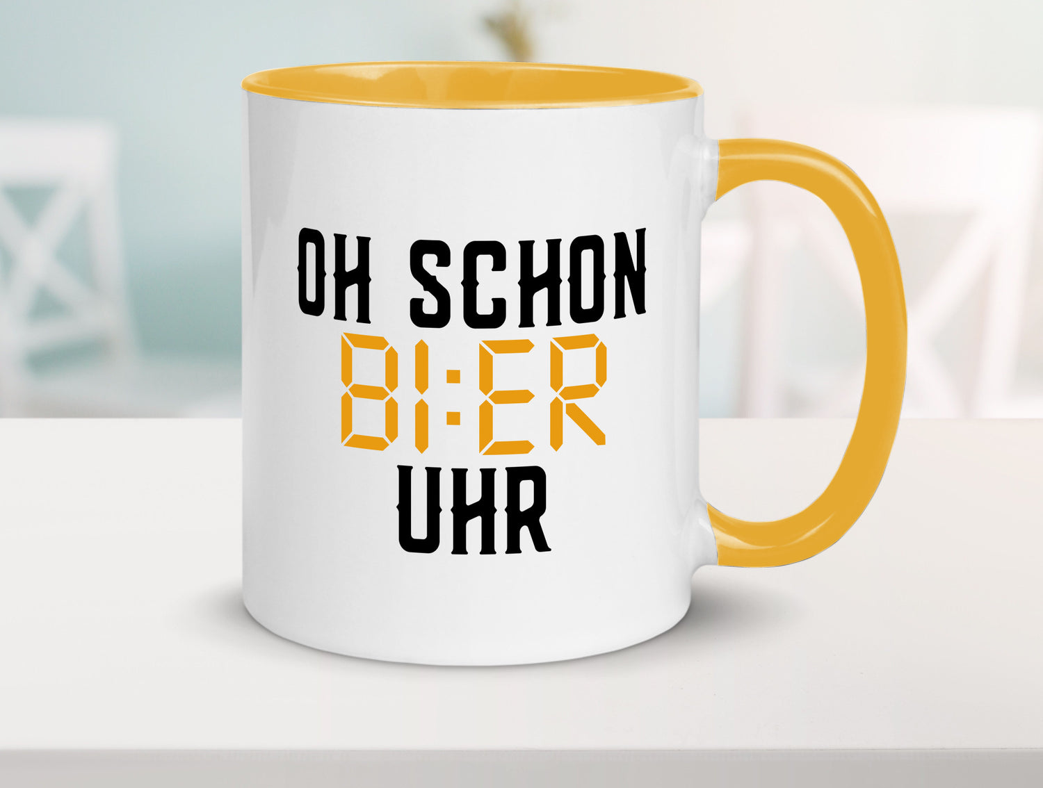 Oh schon Bier Uhr | Biertrinker Party Feiern Pils Humor Geschenkidee Tasse