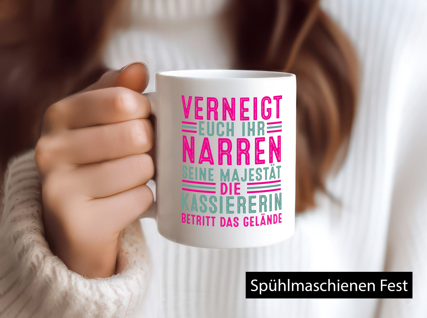 Verneigt euch: Kassiererin Geschenk Humor Geschenkidee lustiger Spruch Tasse