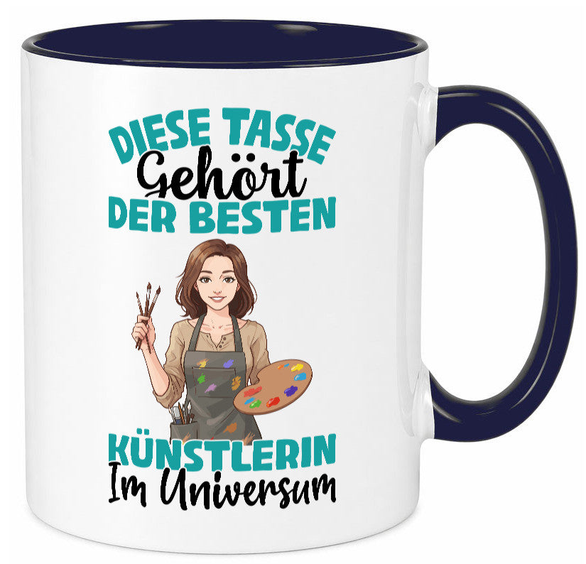 Im Universum: Künstlerin | Kunst lustig Humor Geschenkidee Geschenk Tasse