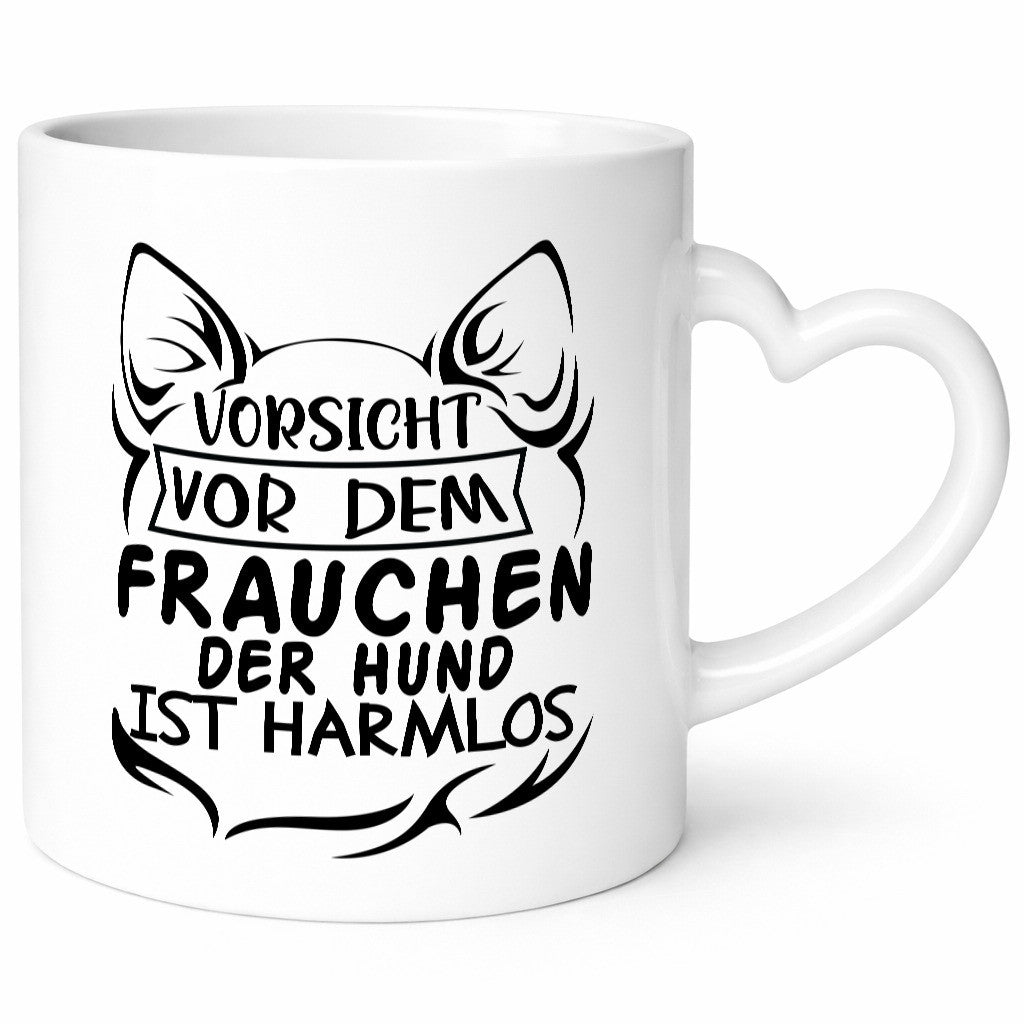 Vorsicht vor dem Frauchen der Hund ist Harmlos Humor Tierliebhaber Geschenkidee