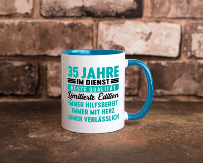 35 Jahre im Dienst | Jubiläum Arbeit v5 lustig Kollegen Büro Geschenk Tasse