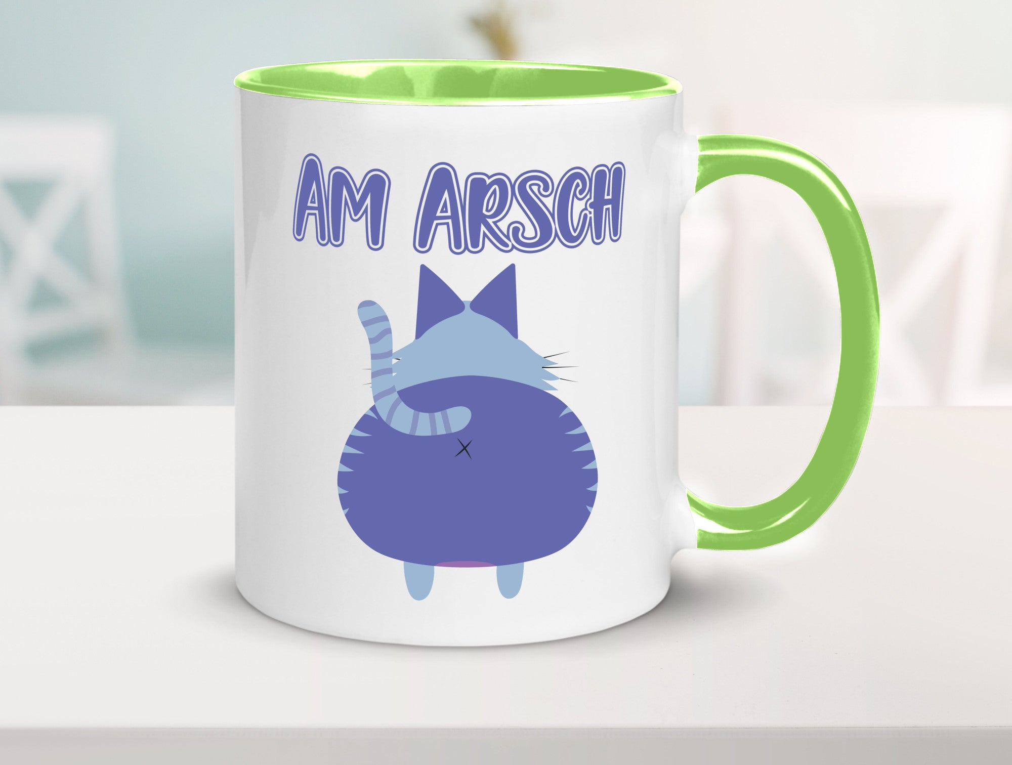 Am Arsch | Katzenmotiv Tasse Kollege Katzenbesitzer Geschenkidee Arbeit