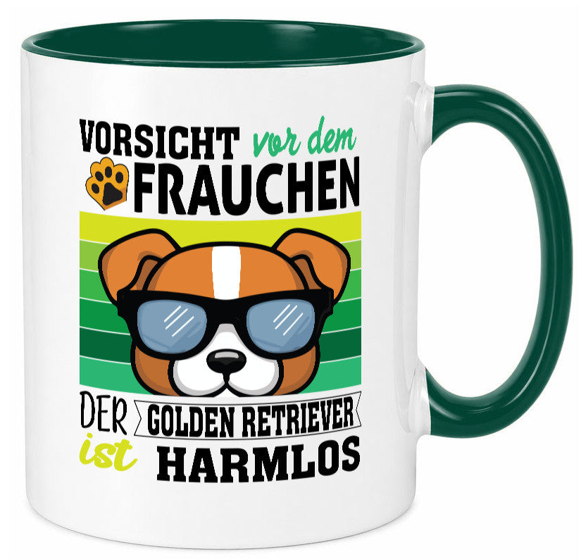 Vorsicht vor dem Frauchen Golden Retriever ist Harmlos lustiger Spruch Geschenk