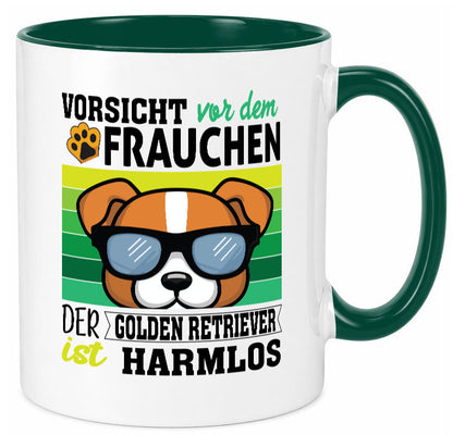 Vorsicht vor dem Frauchen Golden Retriever ist Harmlos lustiger Spruch Geschenk