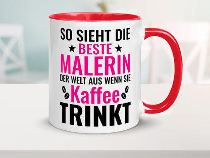 Kaffee trinkt: Malerin | Malerinnen lustiger Spruch Geschenk Humor Geschenkidee Tasse