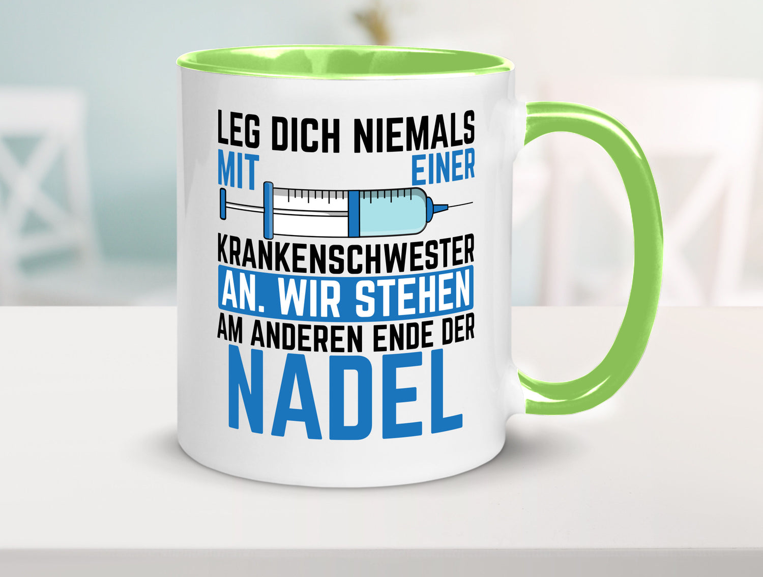 Krankenschwester anlegen | Nadel Spritze Klinik Spruch Geschenkidee Humor Tasse