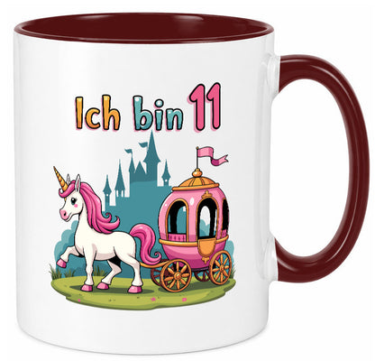 11. Geburtstag | Prinzessin in Kutsche Einhorn lustig Geschenkidee Geschenk Tasse