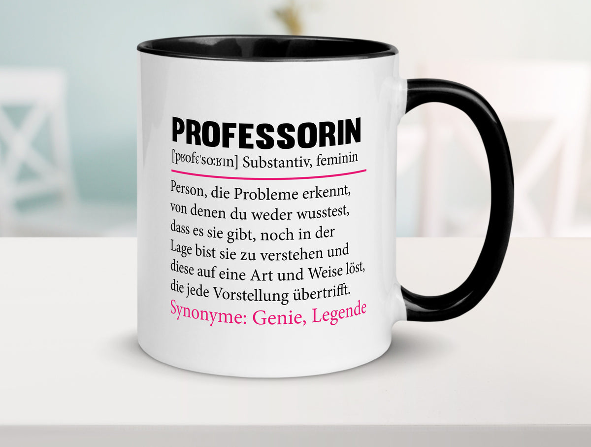 Professorin | Uni Beruf Universität Spruch Prof v2 lustiger Geschenk Arbeit Tasse