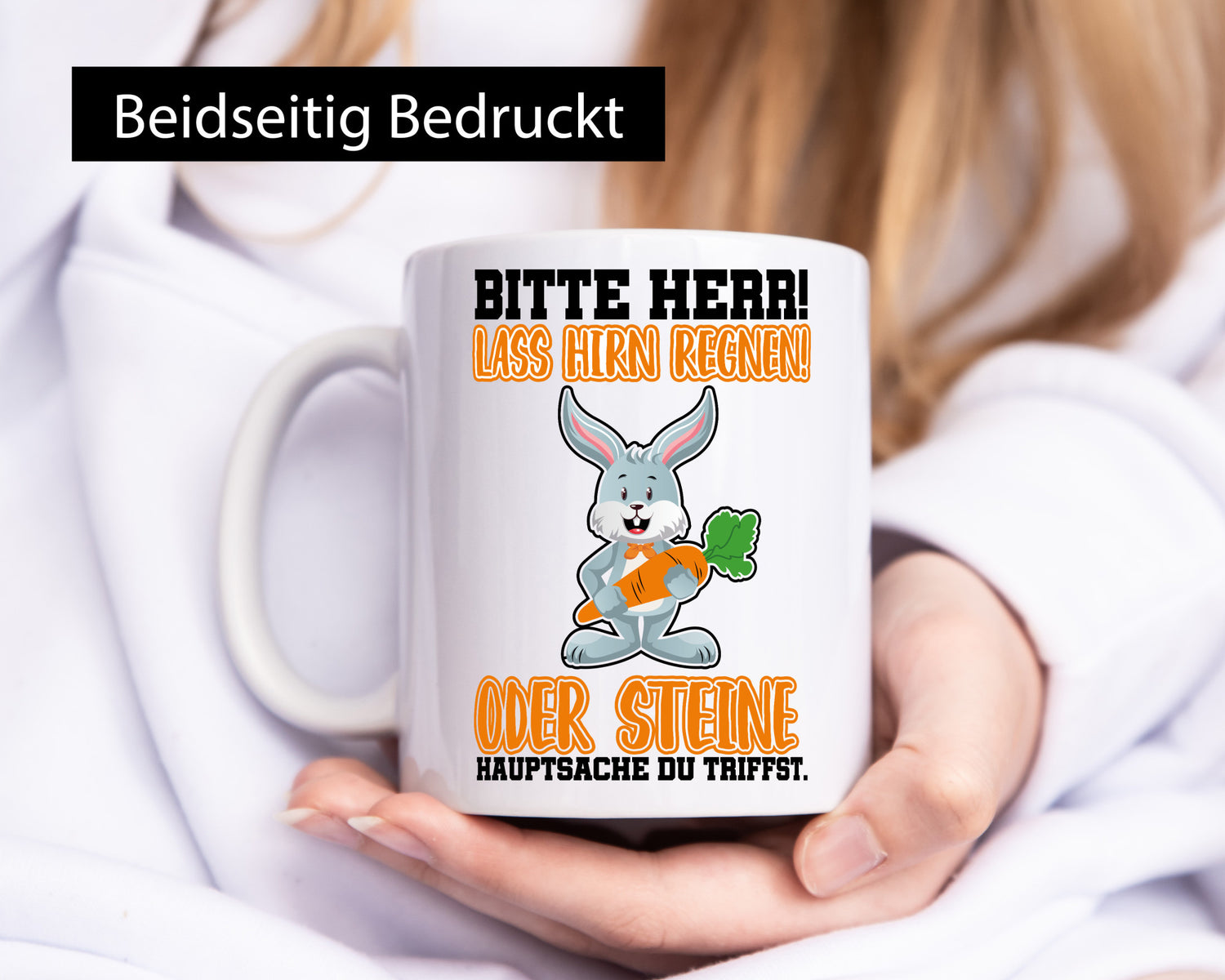 Lass Hirn regnen lustig Humor Geschenkidee Geschenk Tasse