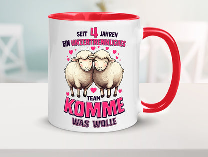 4 Jahre Verheiratet | ein Team Ehepaar v2 Humor Geschenkidee Tasse