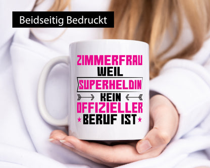 Superheldin Zimmerfrau| Holzbau | Handwerkerin Humor Geschenkidee Tasse