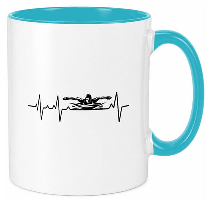 Schwimmer Herzschlag | Schwimmen Wasser Sport lustig Humor Geschenkidee Tasse