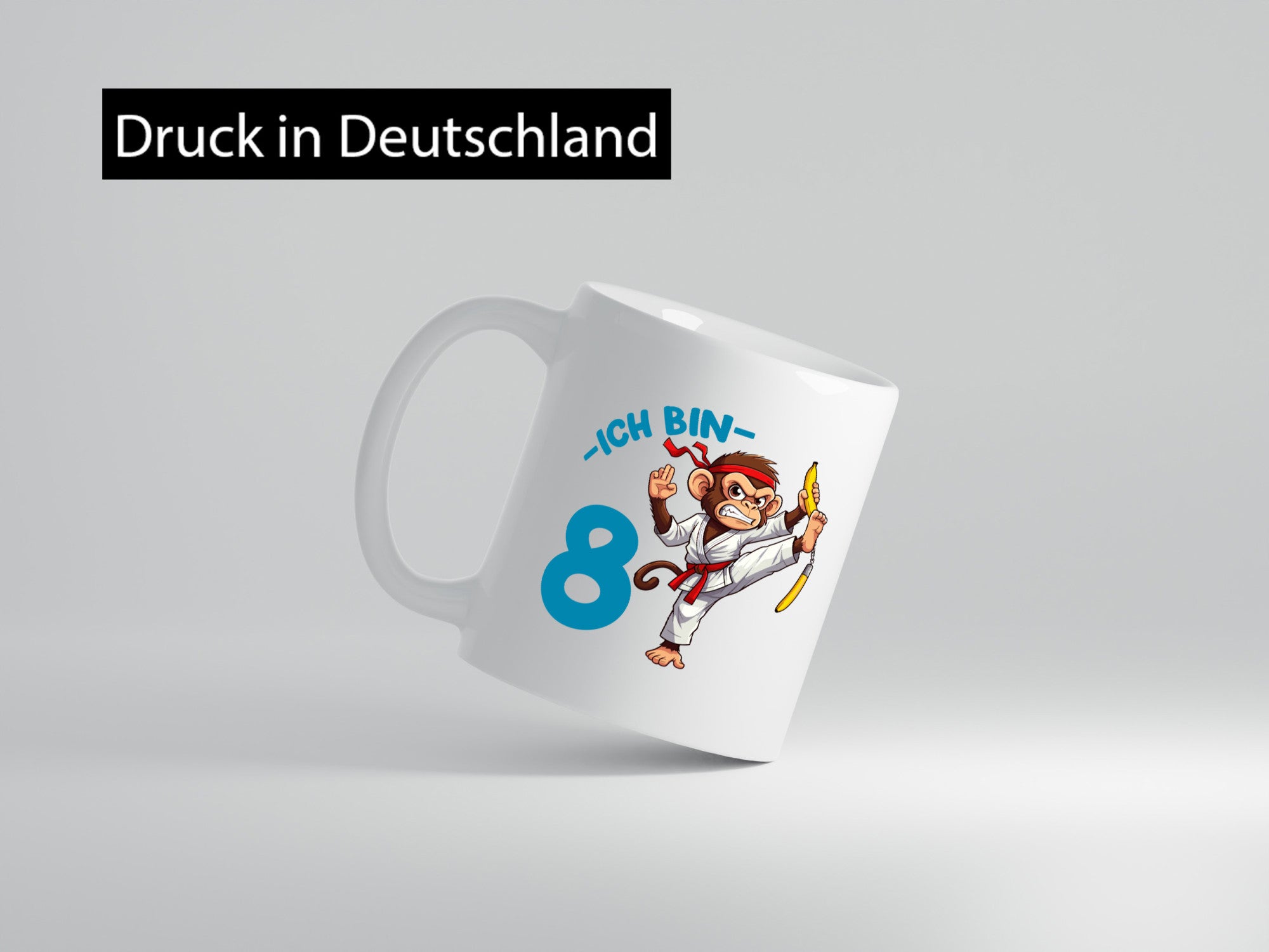 Ich bin 8 | 8. Geburtstag Karate Kampfsport Affe lustiger Spruch Geschenk