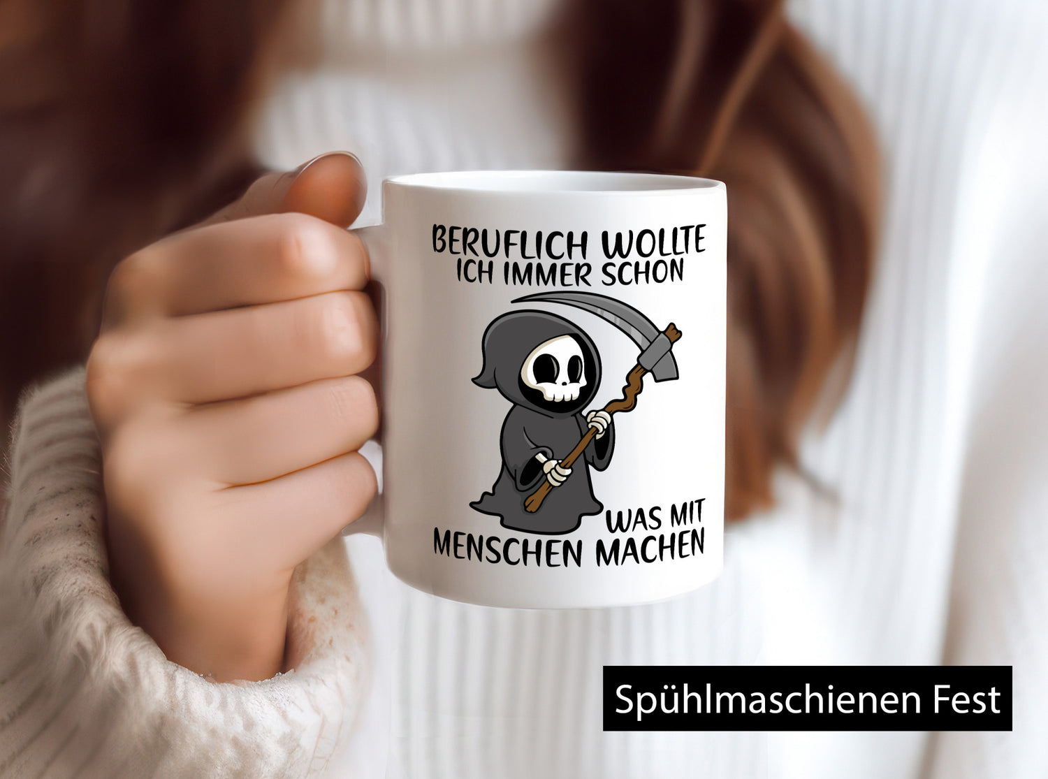 Beruflich was mit Menschen | Sense Sarkasmus Sensenmann Geschenk Arbeit