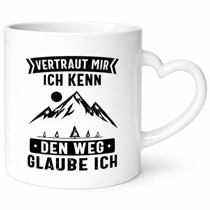 Vertraut mir, kenn den Weg | Berge Mond Bäume Humor Geschenkidee Tasse
