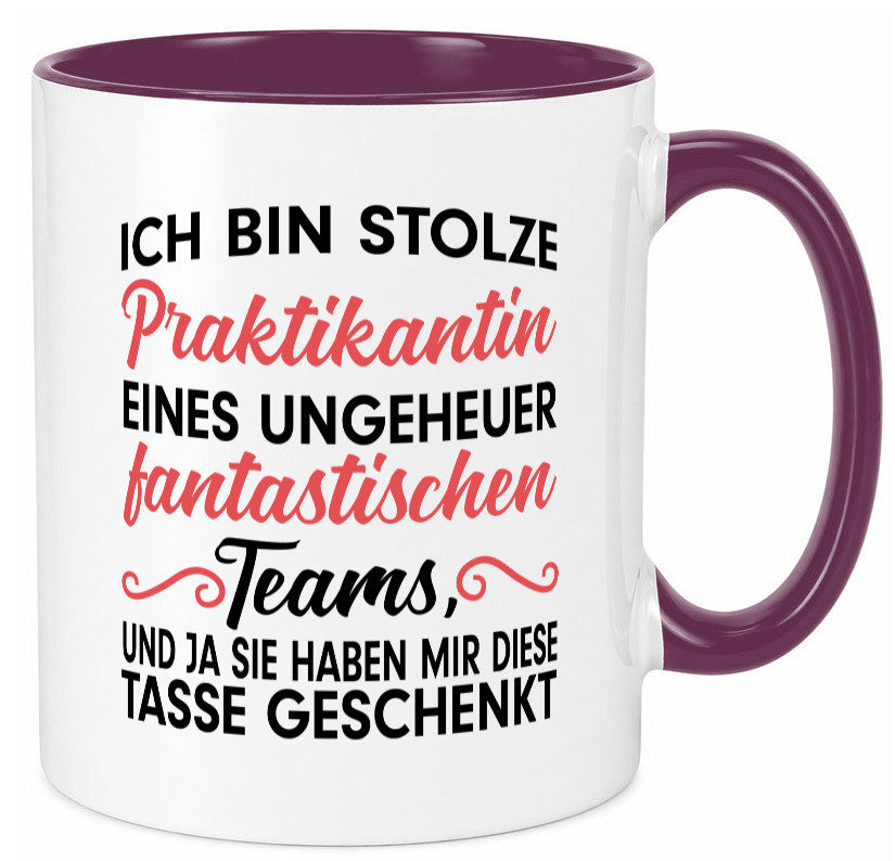 Stolze Praktikantin | Arbeitswelt Tasse Praktikum Geschenk Arbeit Kollegen Büro