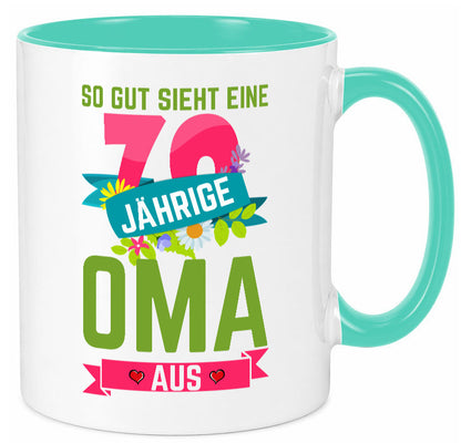 70. Geburtstag | 70 Jährige Oma Großmutter Geschenkidee Familie Humor Tasse