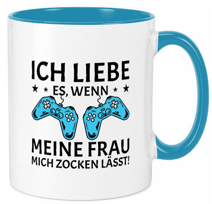 Ich liebe es zu zocken | Controller Sterne lustiger Spruch Geschenk Humor Tasse