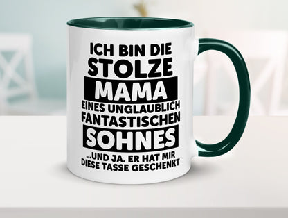 Stolze Mama | Fantastischer Sohn Beste Humor Familie Geschenkidee Tasse