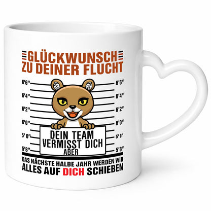 Glückwunsch zu deiner Flucht | Abschiedsgeschenk v2 lustiger Spruch Geschenk
