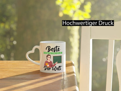 Beste Deutschlehrerin | Lehrer v2 Geschenkidee Humor Tasse