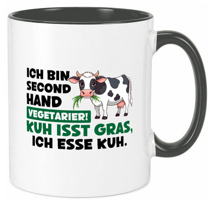 Ich bin secendhand vegetarierer | BBQ Kühe Liebhaber v2 Geschenk Humor Tasse
