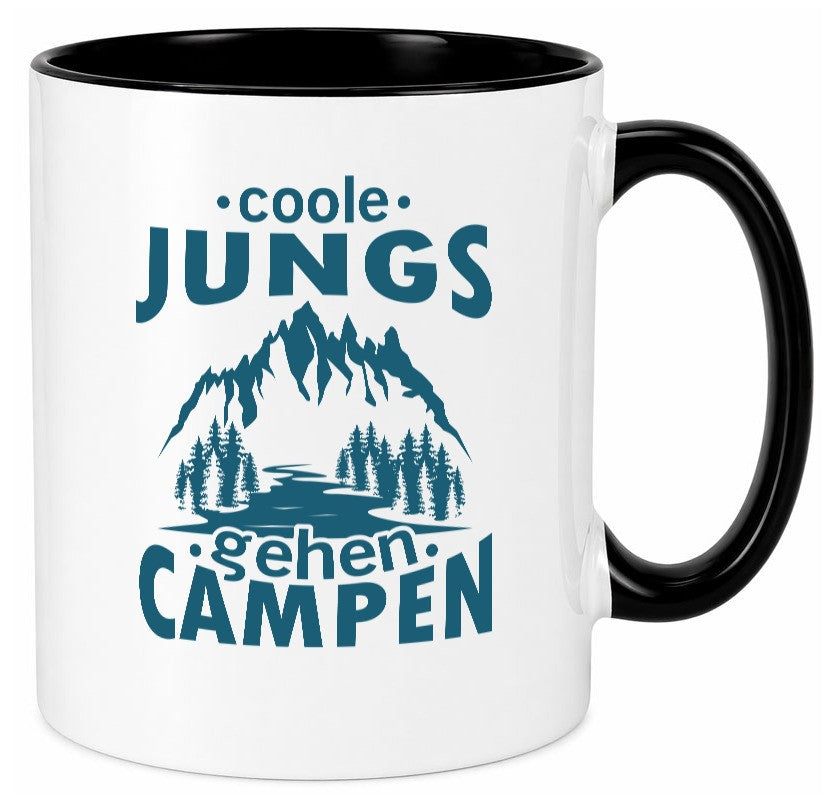 Coole Jungs gehen Campen | Berge See Geschenkidee Humor Tasse